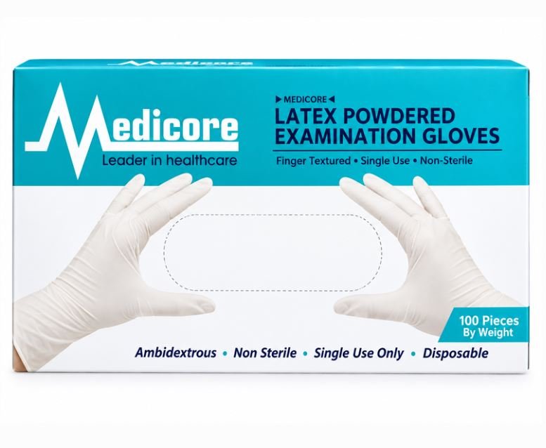 Medicore Latex Powdered Examination Gloves