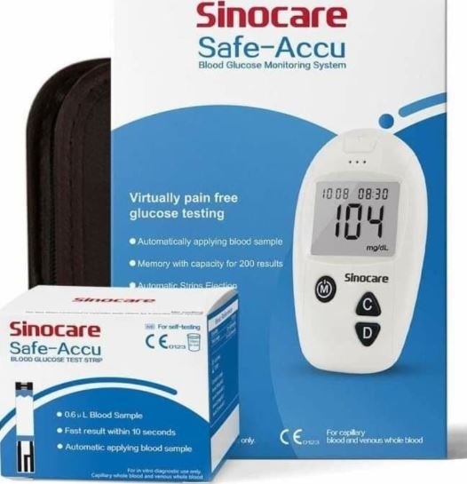 Sinocare Safe-Accu Blood Glucose Test Strips – 25's Pack - Image 2
